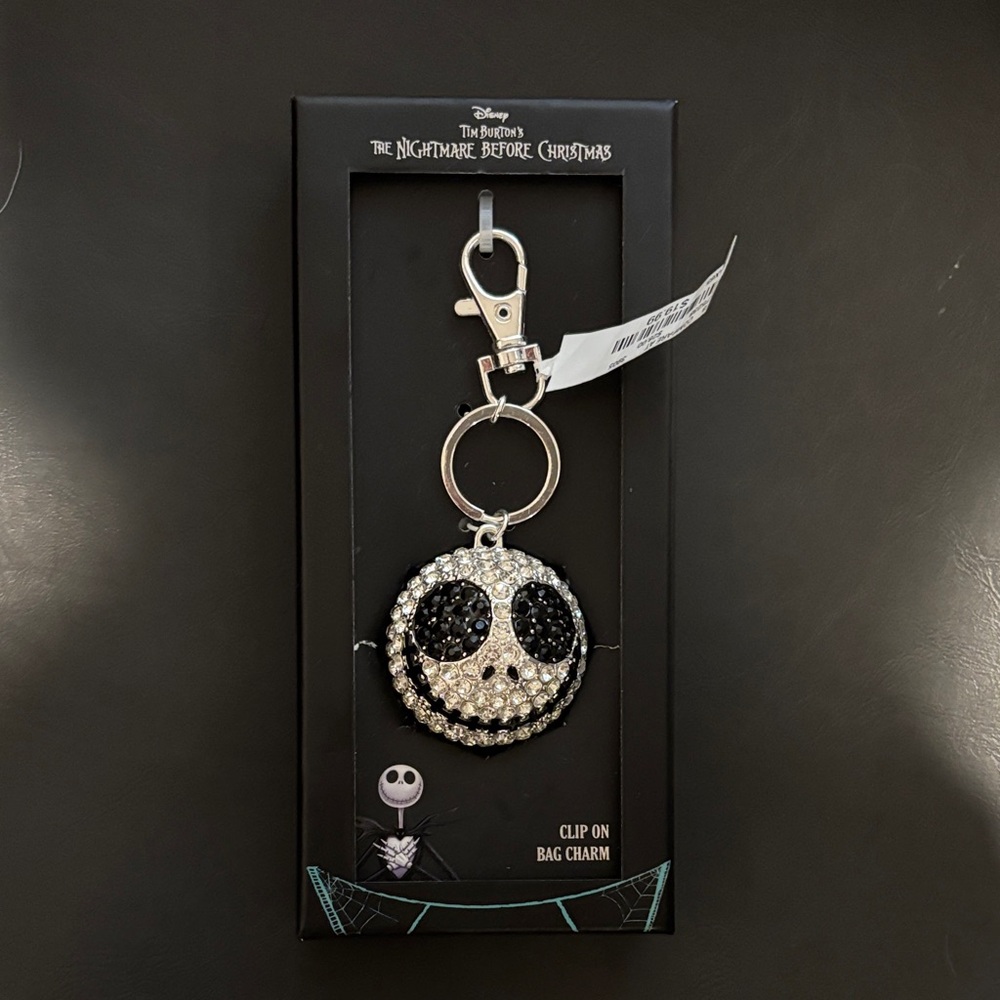Disney Black and Silver Jack Skellington Bag Clip